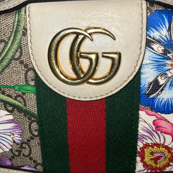 Gucci GG Ophidida Supreme Floral Multicolored Leather & Coated Canvas Backpack - Picture 3 of 17